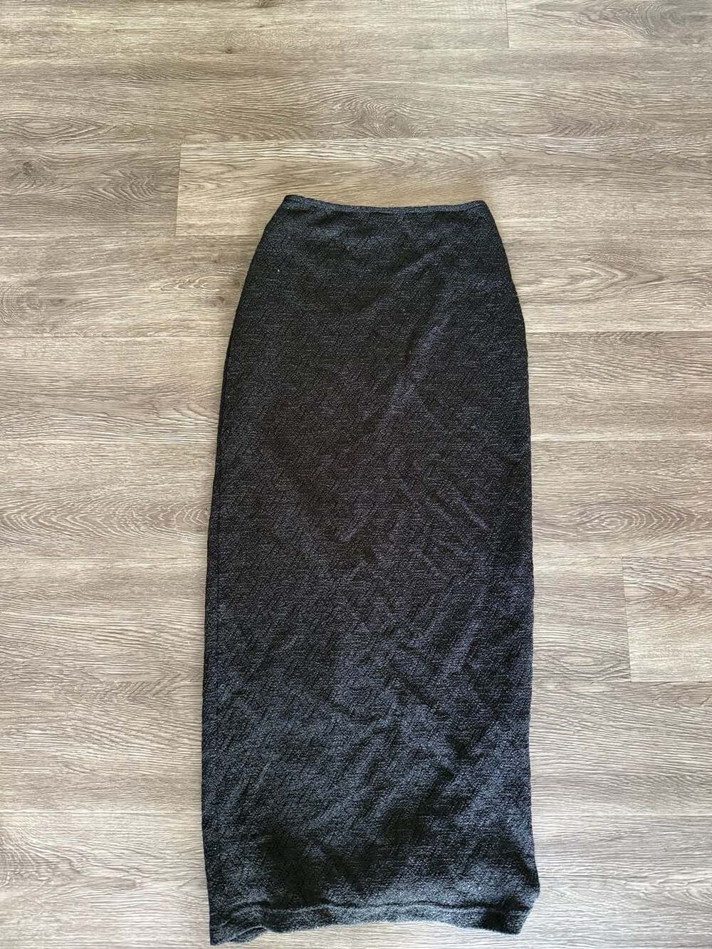 Ecru Vintage Black Textured Maxi Skirt